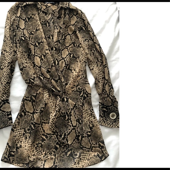 NWOT Zara Python Snake Drape Wrap Top Blouse - XS - Picture 1 of 3